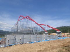 一般国道5号 仁木町 古別川橋橋台工事 9月-9